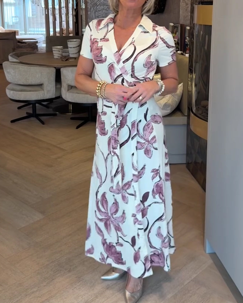 Floral Print V-Neck Dress