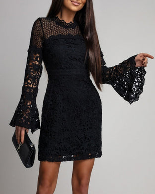 Bell Sleeve Lace Hip Dress
