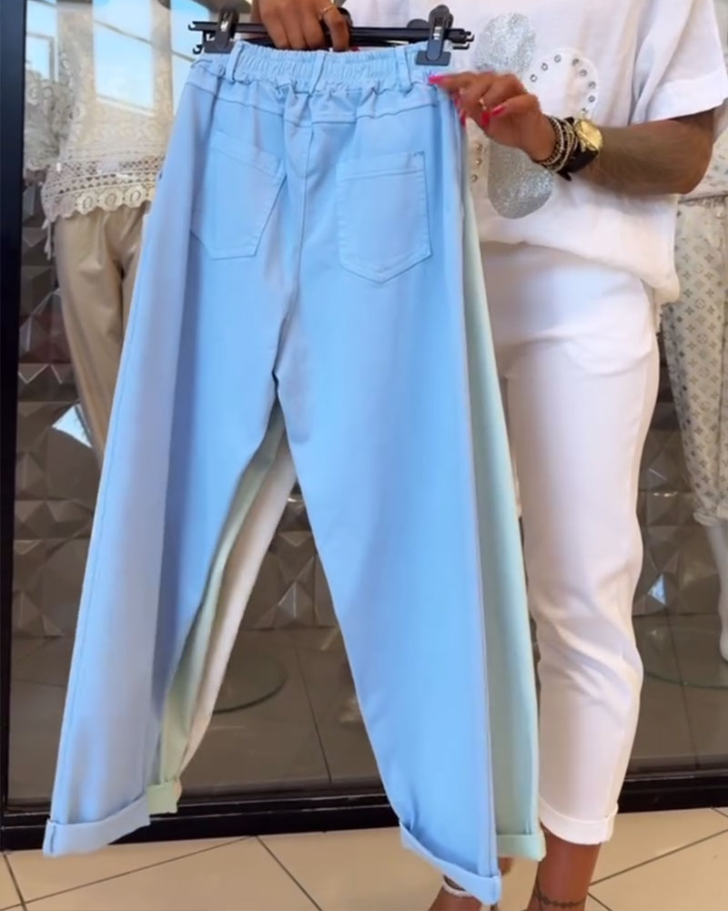 Casual Stretch Straight Pants