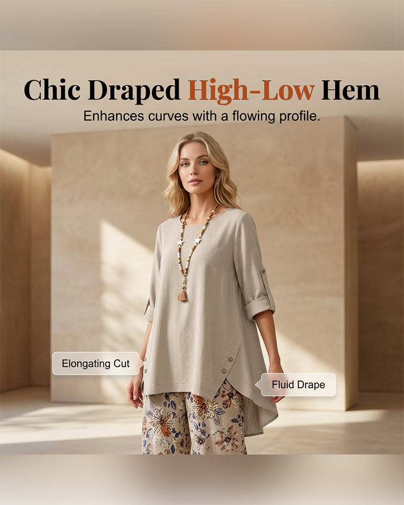 Round Neck Irregular Floral Button Set
