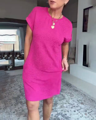 Casual Short Sleeve Round Neck Dress