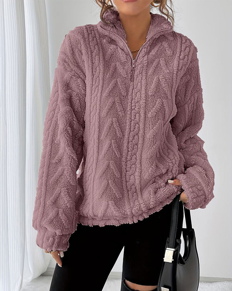 Double-Sided Fleece Half Zip Sweatshirt