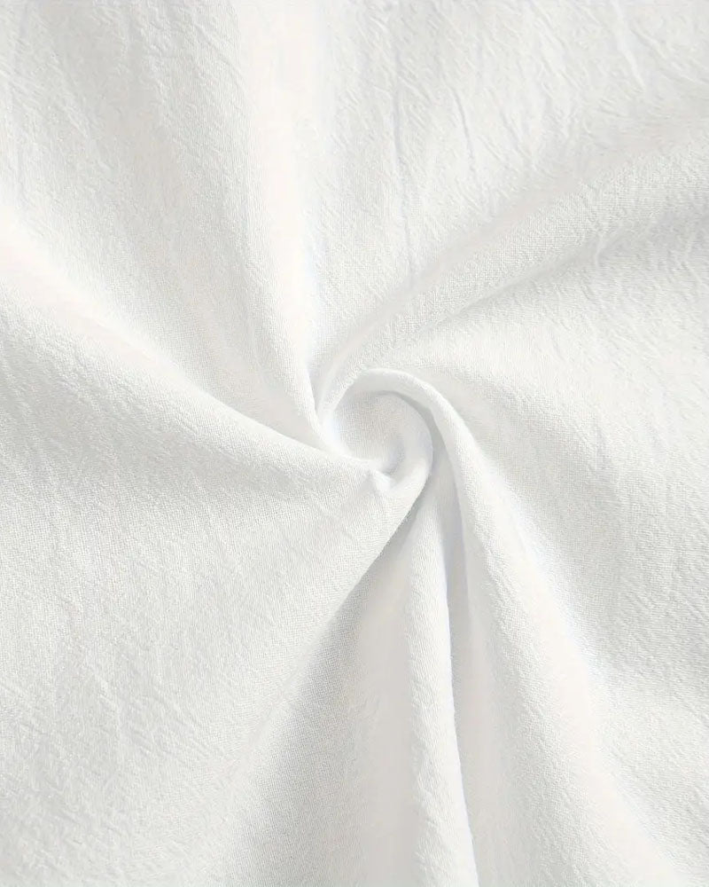 Lapel Solid Color Button Short Sleeve Blouse