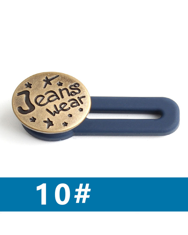 Spring-Loaded Metal Waist Extender Button for Jeans