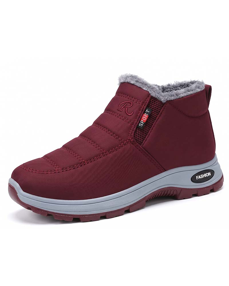 Winter Thick-Lined Snow Boots, Slip-On Warm Casual Shoes for Women and Men