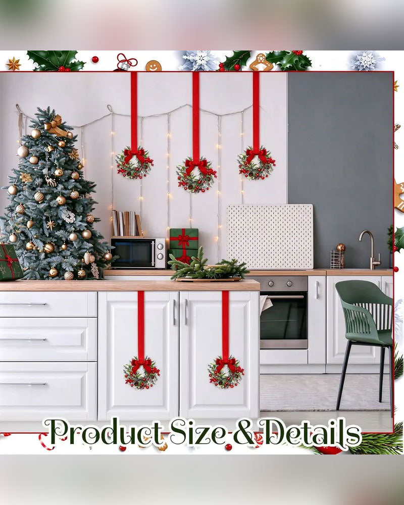 Artificial Christmas Cabinet Wreaths