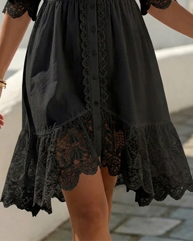 Puff Sleeve Lace Dress