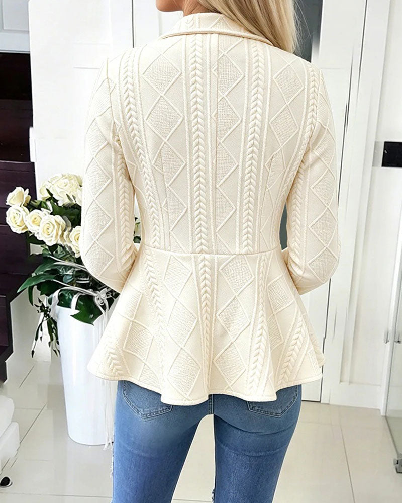 Button Casual Solid Coat