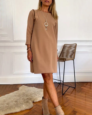 Elegant Shift Solid Color dress