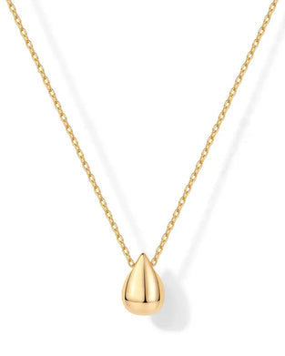 14K Gold Plated Women's Teardrop Pendant Necklace with Adjustable Chain