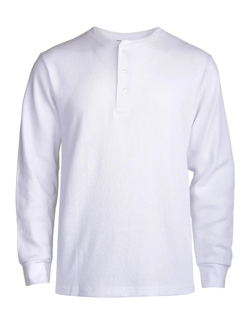Crew Neck Henley Long Sleeve Shirt