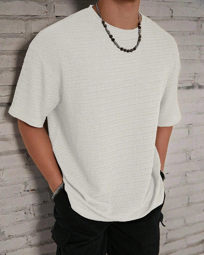 Men's Solid Color Breathable Short Sleeve T-Shirt