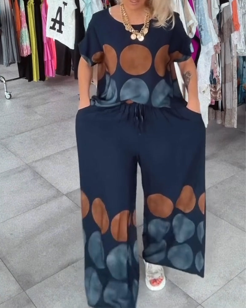 Street Fashion Casual Print Two-Piece Set