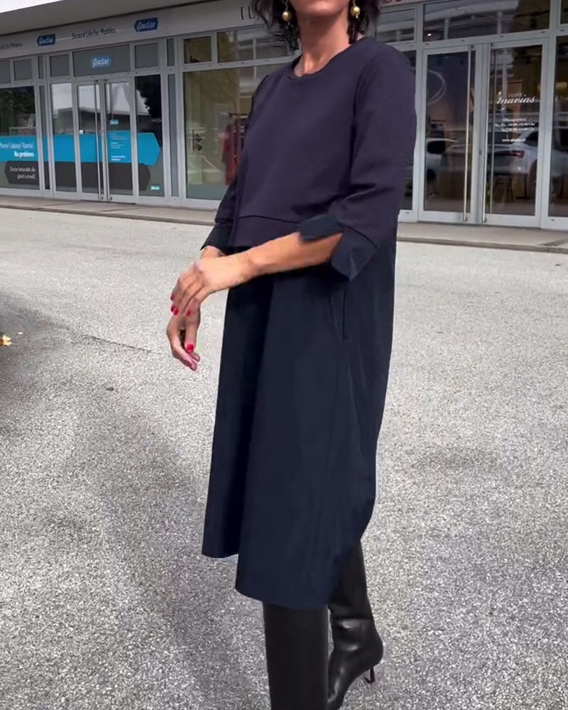 Round Neck Patchwork Fashion Dress