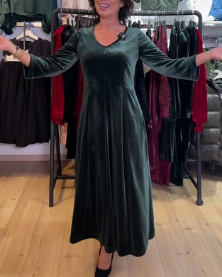 V-Neck Velvet Maxi Dress