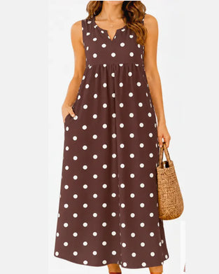 High Waist Casual Sleeveless Dress