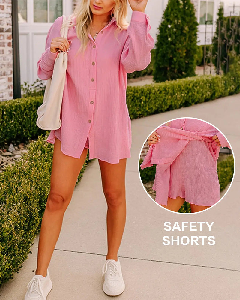 Loose-Fit Off-Shoulder Casual Set