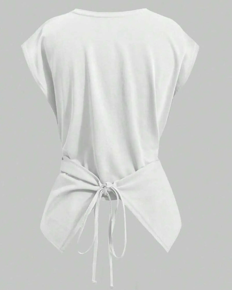 A Cross-Strap Hem Cropped Top