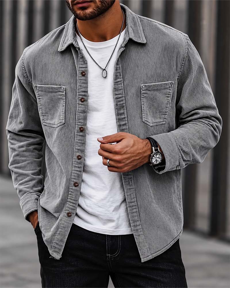 👔Men's Casual Corduroy Shirt Jacket – Classic Texture Meets Everyday Comfort