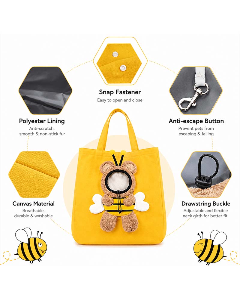 Cute Character Pet Carrier Canvas Tote Bag