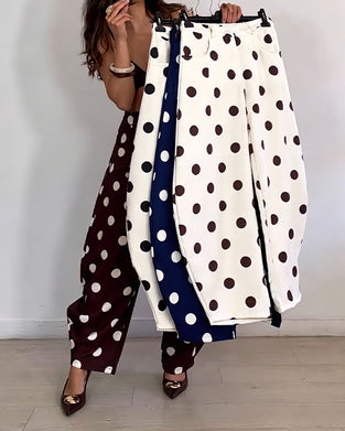 Vintage Polka Dot Casual Harem Pants