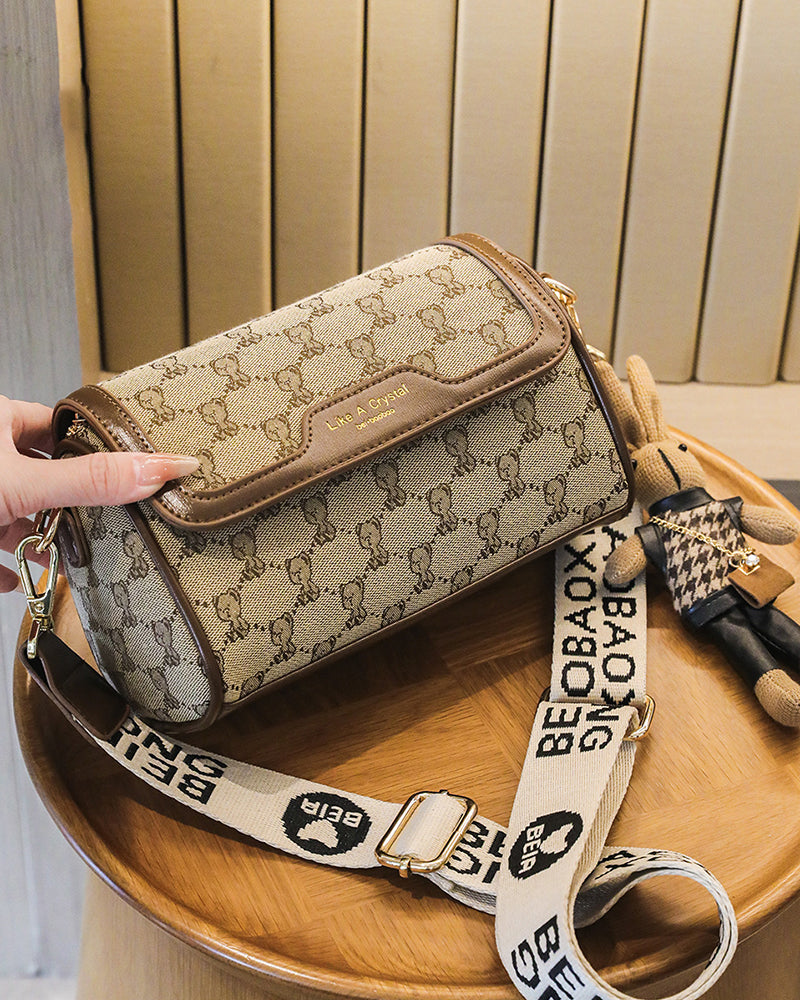 Bear Printed Simple Shoulder Bag