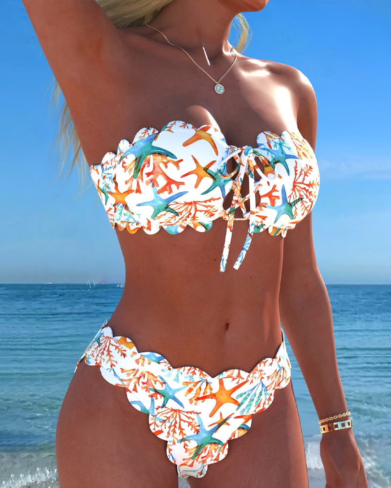 Starfish Coral Print Bikini