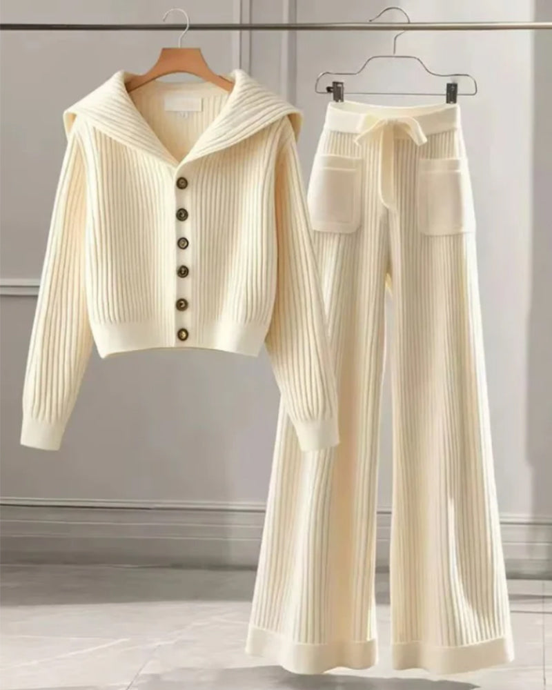 Solid Color Elegant Two-Piece Set