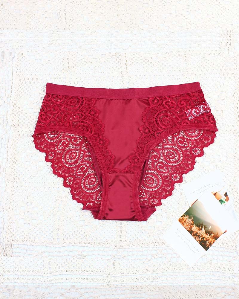 Women's High Waist Contrast Panties Set