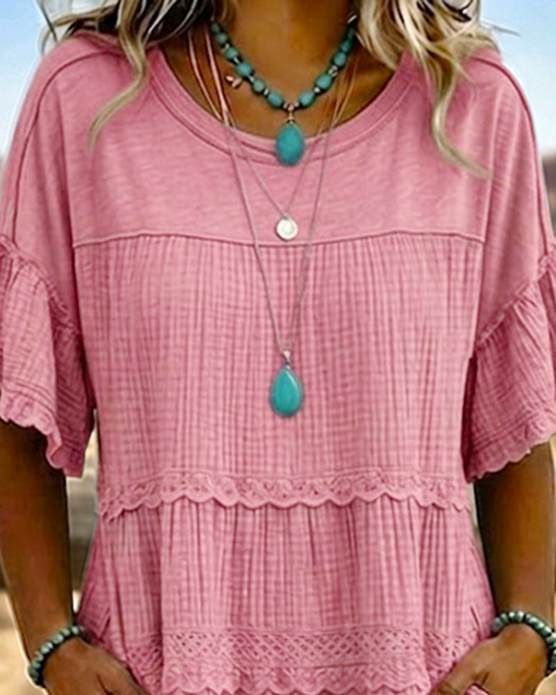 Short Sleeve Pocket Long Dress