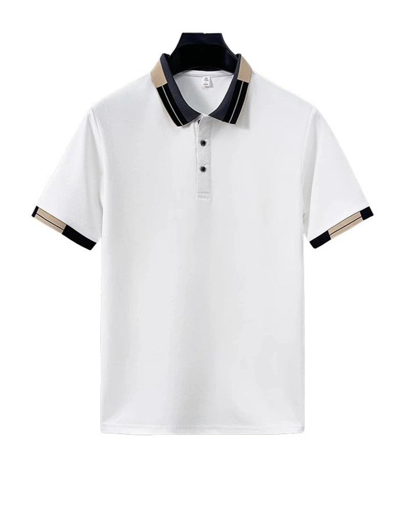 Color Block Short Sleeve Polo Shirt