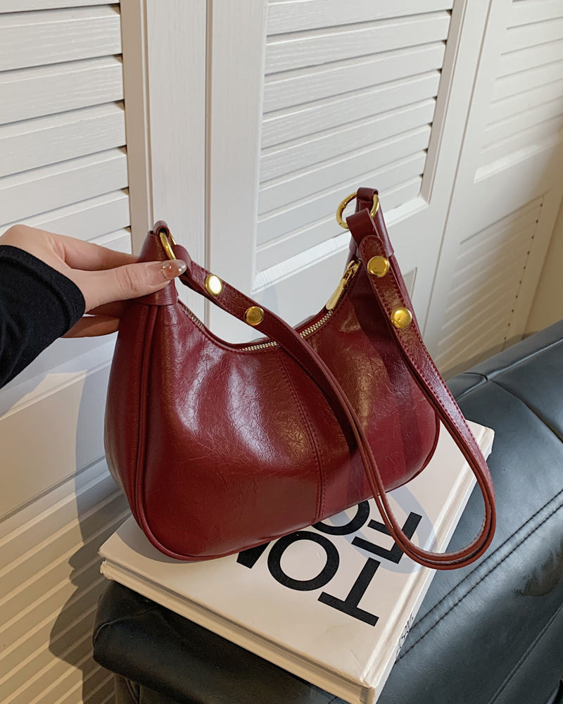 Waxed Leather Underarm Bag