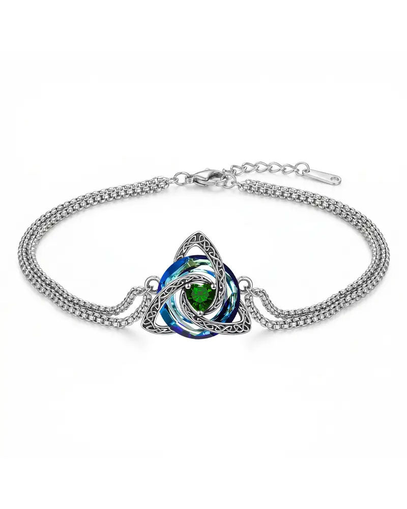 Birthstone Trinity Knot Bracelet
