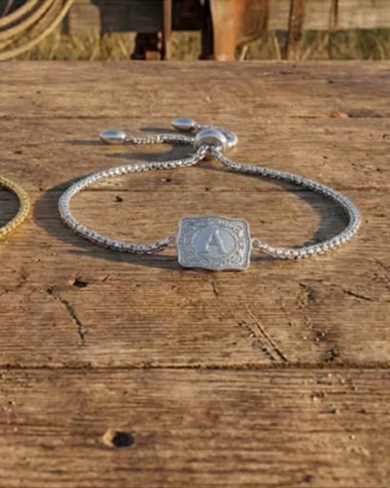 Embossed Letter Bracelet
