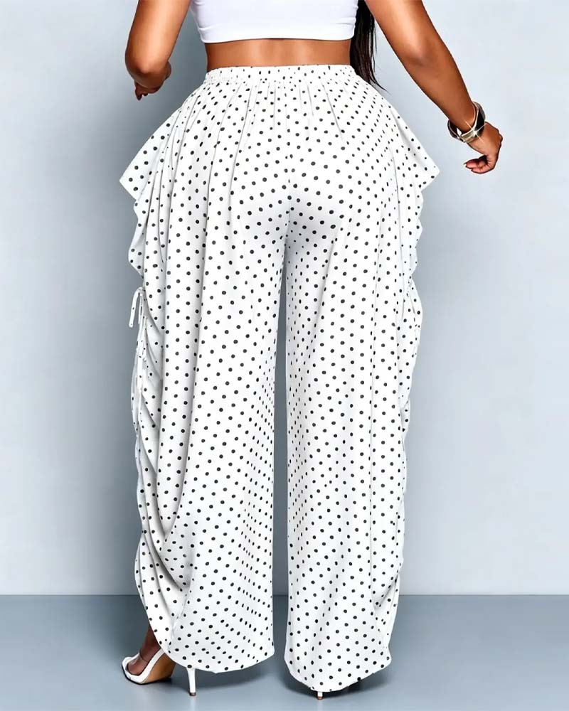 Small Polka Dot Wide Leg Lounge Pants