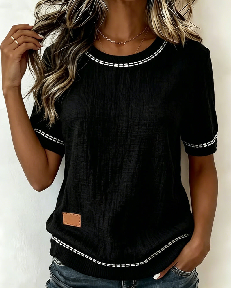 Round Neck Short Sleeve Top