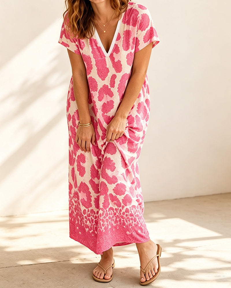 Loose Leopard Print Dress