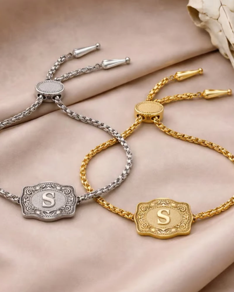 Embossed Letter Bracelet