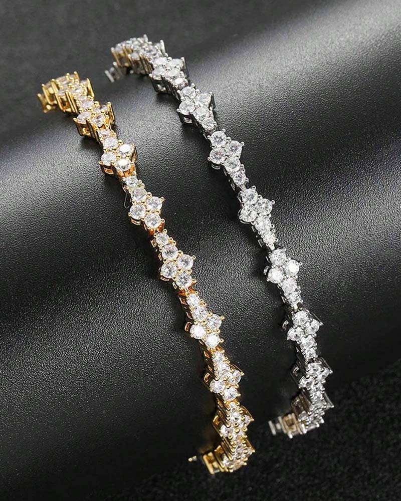 Classic Sparkling Cubic Zirconia Commemorative Bracelet