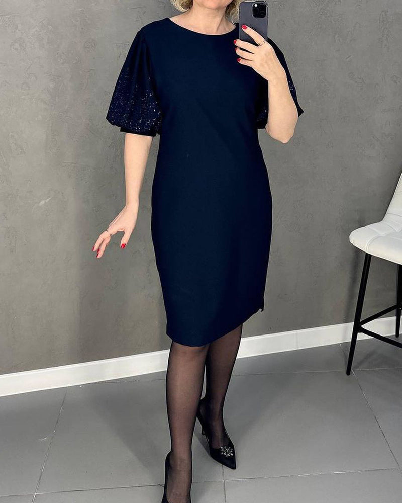 Puff short sleeve elegant dress