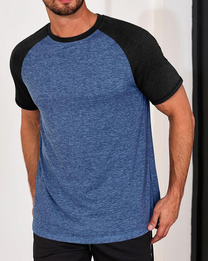 Contrast Round Neck Men's Fitted T-Shirt