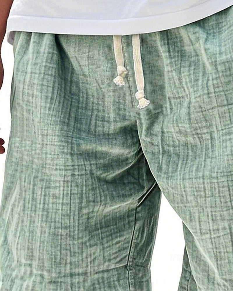 Men's Textured Drawstring Casual Shorts