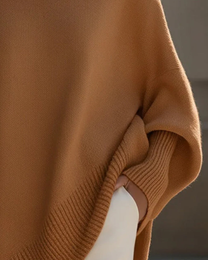 Round Neck Loose Mid-Length Pullover