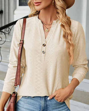 Solid color v-neck top