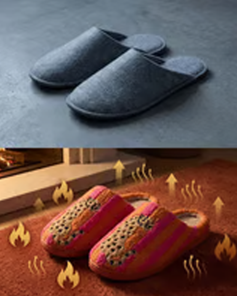 Women’s Retro Striped & Leopard Fuzzy Slippers