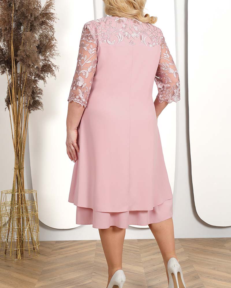 Casual Loose Embroidered Chiffon Dress