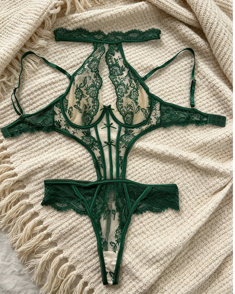 Sheer Halter Bodysuit Lingerie