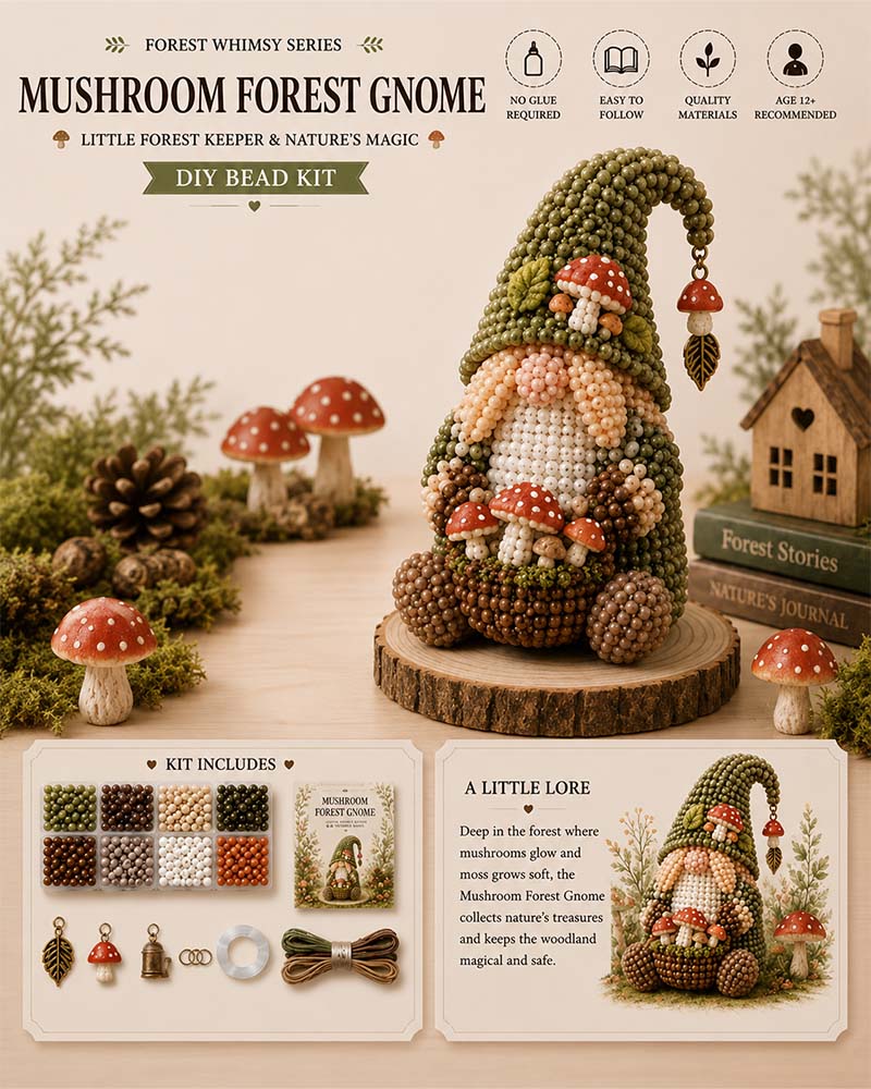 🔥 💕Cozy Gnome DIY Bead Kit Collection– Collect All 7 Gnome