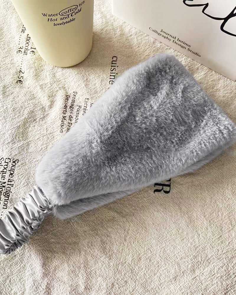 Wide Edge Soft Warm Windproof Cold-Proof Fuzzy Headband