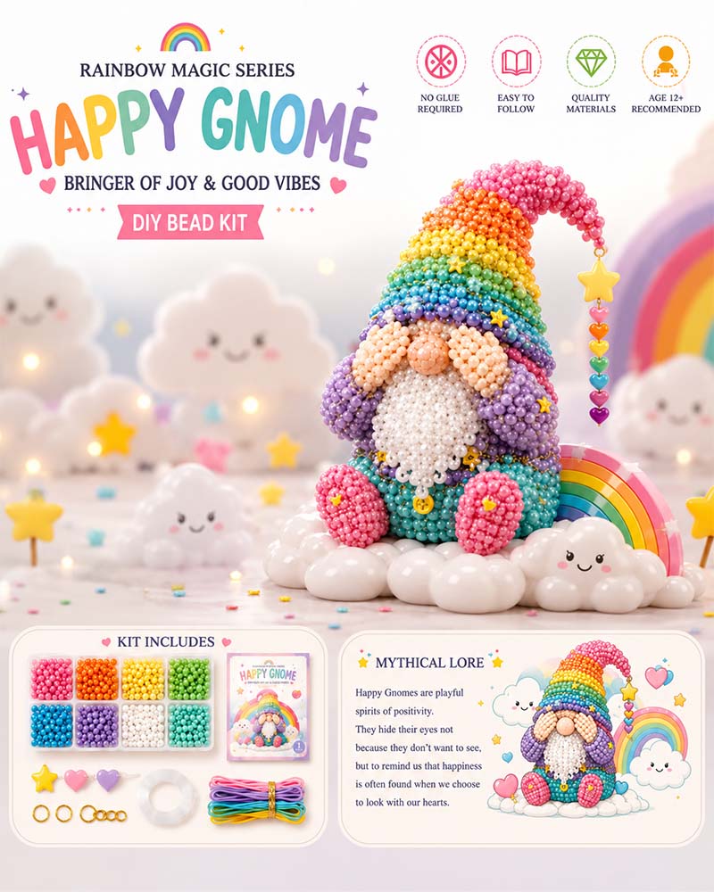 🔥 💕Cozy Gnome DIY Bead Kit Collection– Collect All 7 Gnome